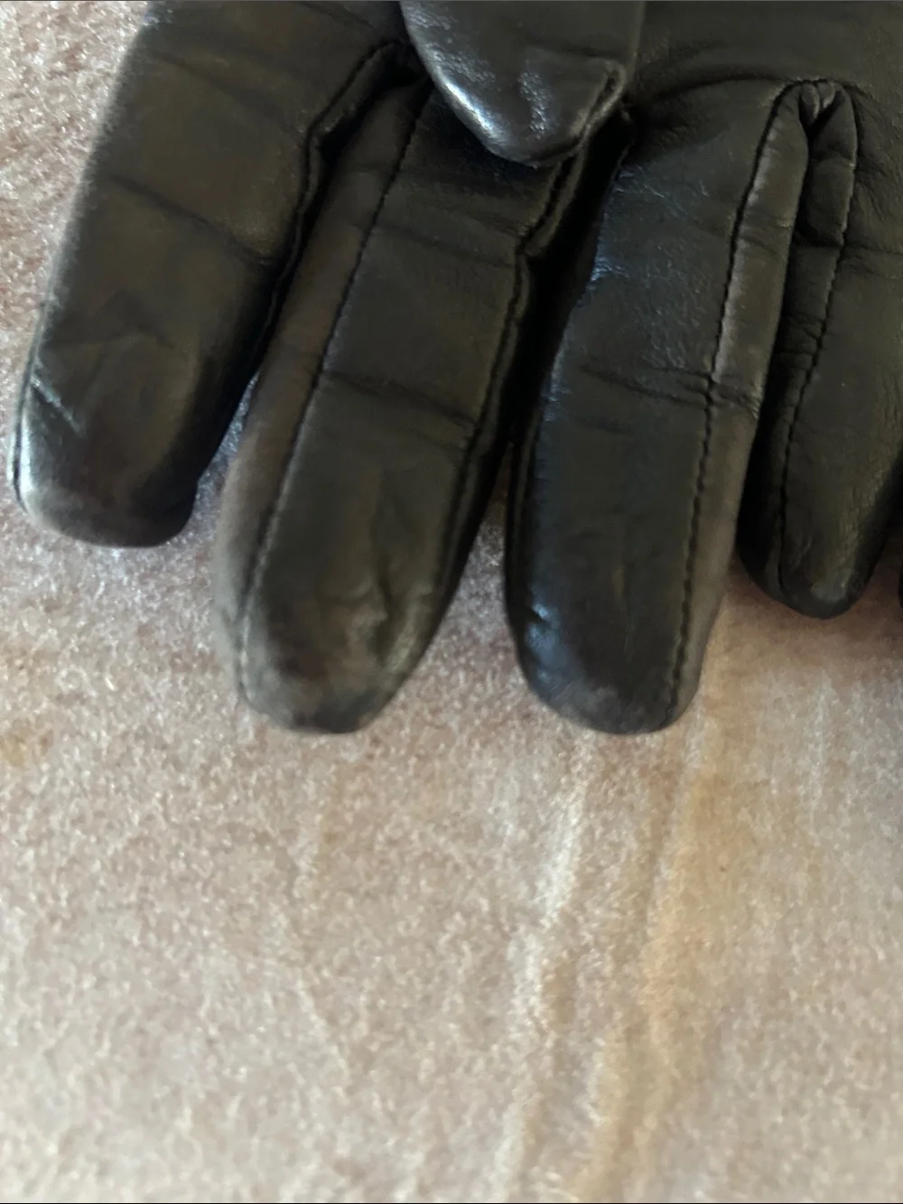 Michael Kors Black Quilted Leather Gloves with Gold MK Button